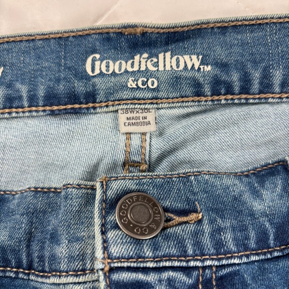 Goodfellow Advanced Temp Control Jeans 38x30 Athletic Fit Stretch Blue NWT - Picture 6 of 11